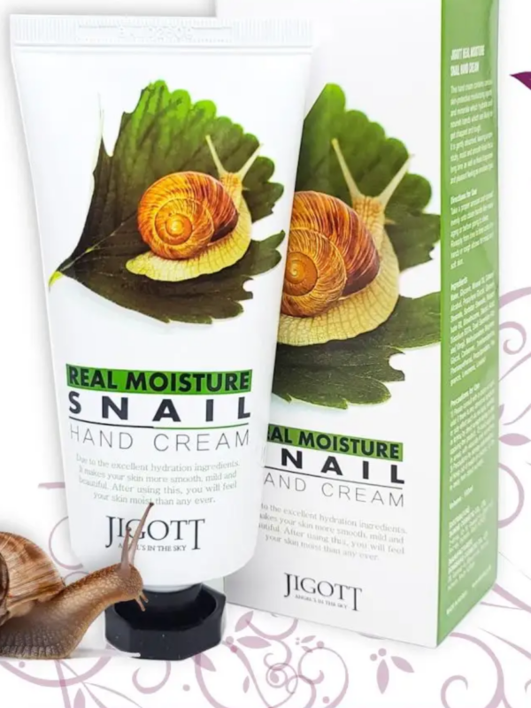 Jigott/ Крем для рук с муцином улитки Real Moisture Snail Hand Cream 100 мл.