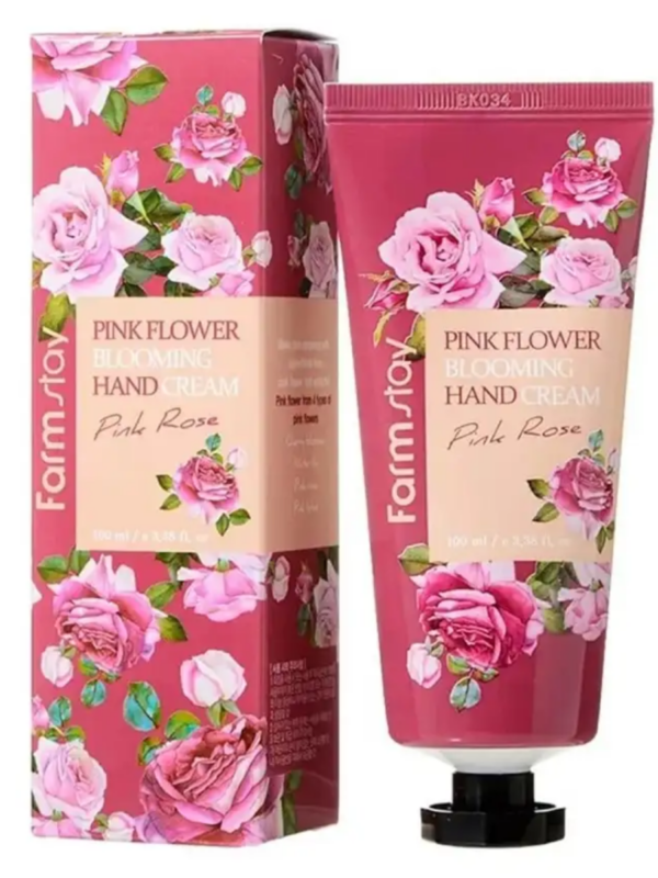 Farm Stay/ Крем для рук с экстрактом лепестков розы. Pink Flower Blooming Hand Cream Pink Rose 100 мл.