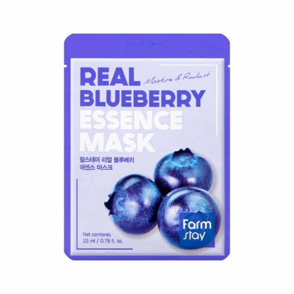 Farm Stay /Тканевая маска для лица с экстрактом черники . Real Blueberry Essence Mask. 10 шт.
